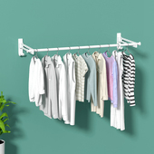 浴室晾衣架挂钩室内伸缩杆免打孔宿舍卫生间多功能 l型浴帘杆撑杆