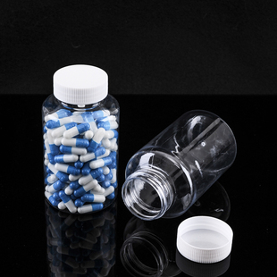 200毫升分装瓶 药品瓶样品瓶 大口径透明小药瓶 带盖塑料空瓶