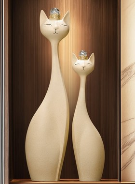 创意招财猫进门玄关装饰落地摆件客厅电视柜旁工艺品客厅竖高大号