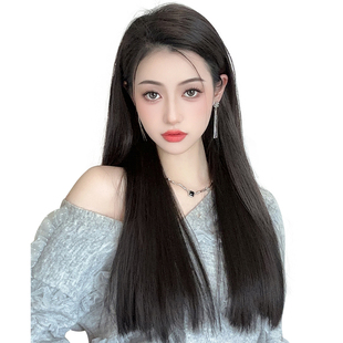 假发片一片式增发量蓬松女长发u型半头套直发一刀切接发自然无痕