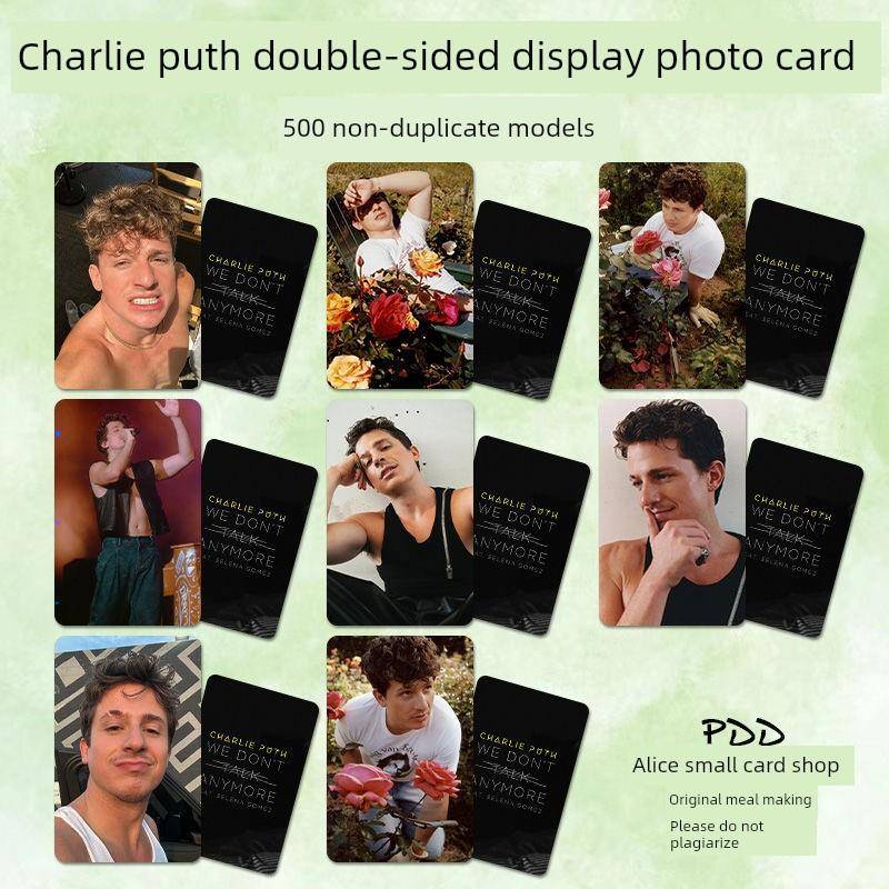 Charlie Puth查理·普斯圆角小卡歌手断眉周边拍立得明信片防水