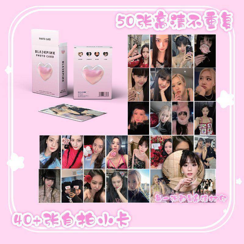 饭制粉墨blackpink小卡3寸镭射小卡rose金智秀金智妮盒装小卡50张