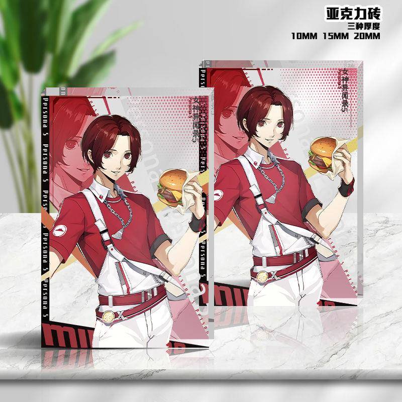 女神异闻录P5X必胜客联动柄图透明亚克力砖雨宫莲王德WONDER周边