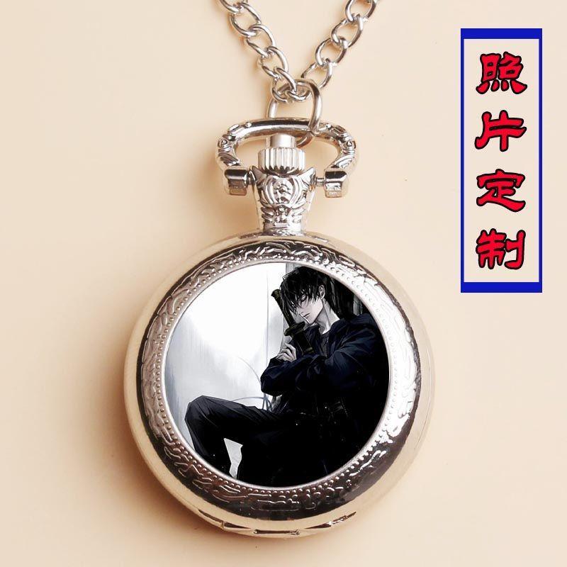 盗墓笔记周边项链怀表 张起灵同款 二次元复古翻盖手表项链石英表