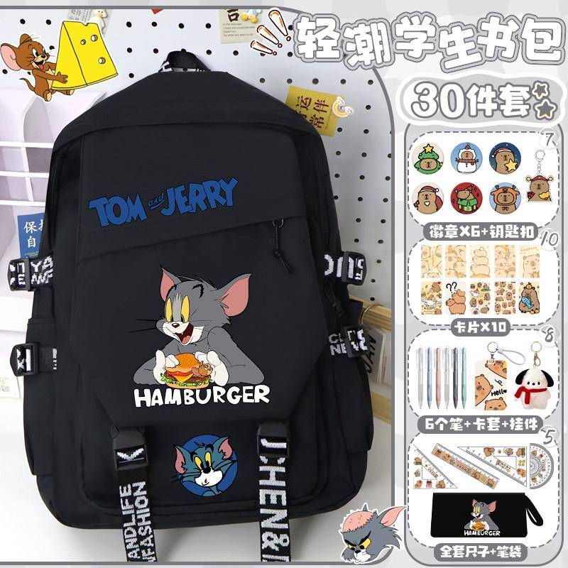 猫和老鼠可爱书包汤姆杰瑞卡通高颜值背包小学生轻便大容量双肩包图片