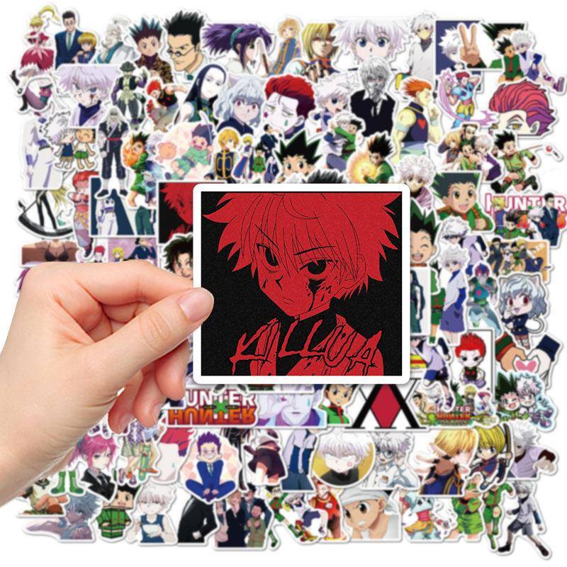 100张动漫全职猎人贴纸笔记本电脑手账本水杯手机装饰手账贴10