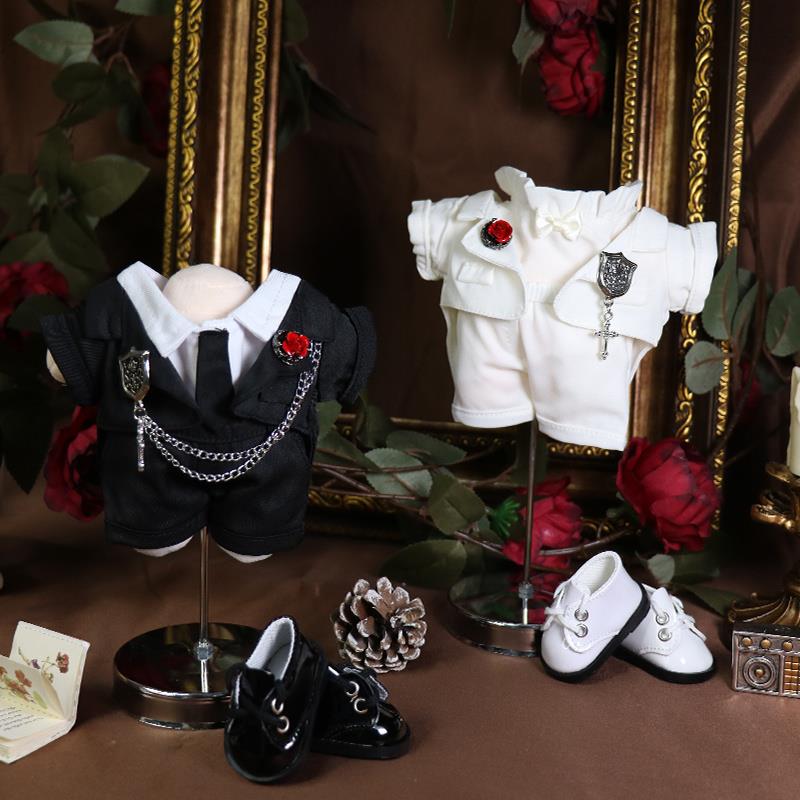 新款20cm棉花娃娃衣服豪华精致西装燕尾服套装