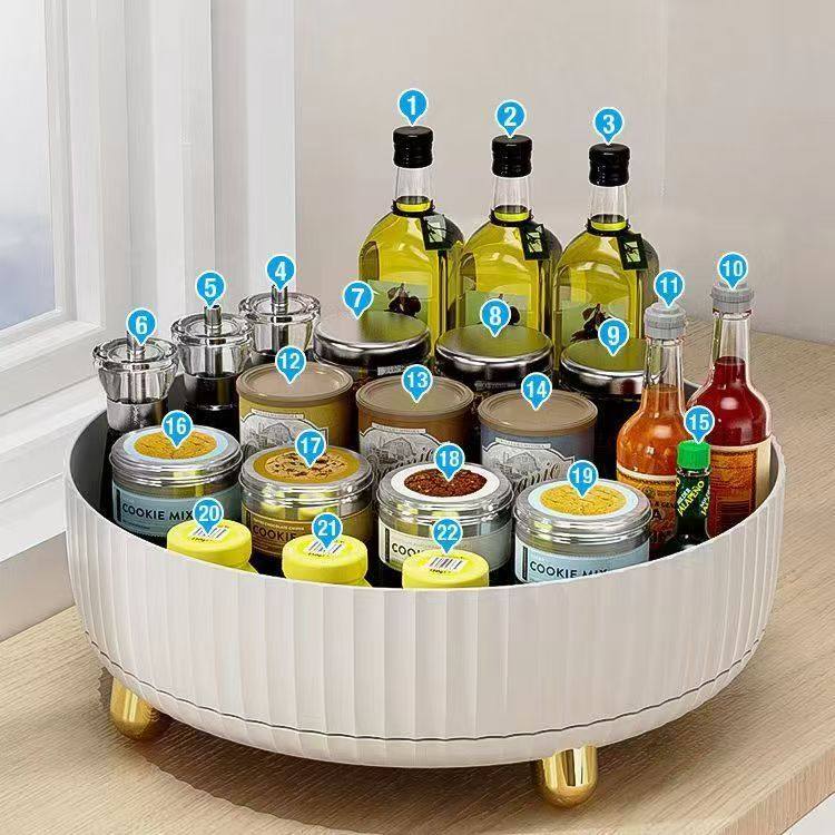 360度旋转厨房置物架 多功能收纳盒品家用调料大全转盘收纳果盘,厨房/烹饪用具,调料置物架,淘宝优惠券,粉丝福利购,淘宝优惠卷