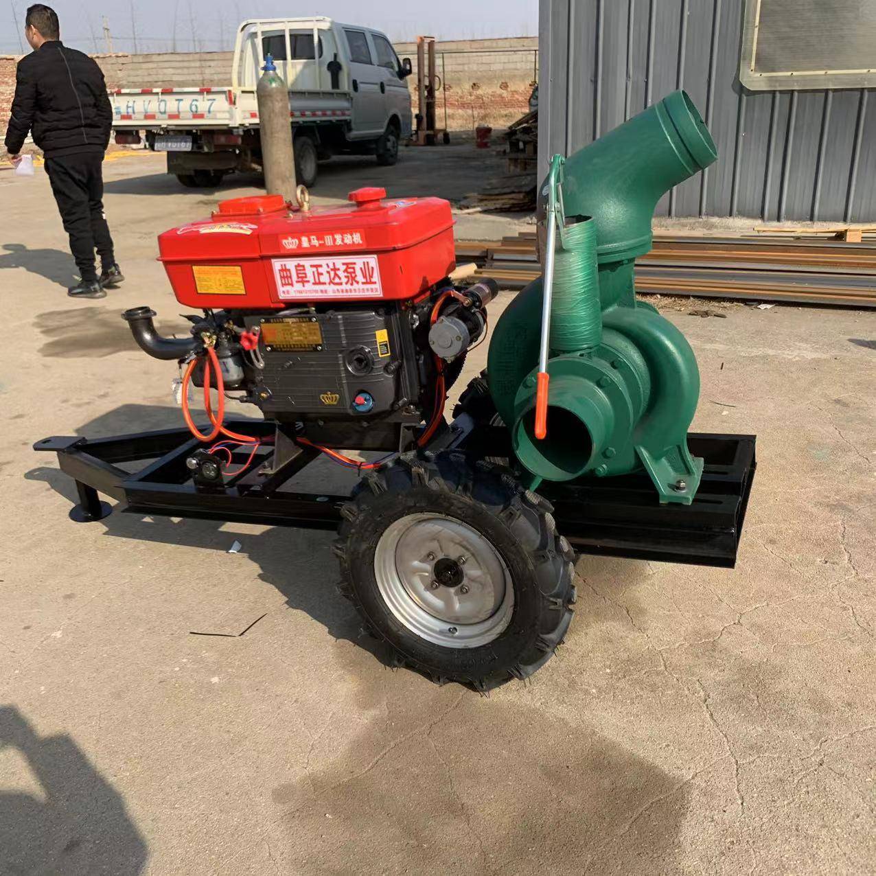 8寸12寸污水抽水泵电机柴油机水泵排涝移动泵车防汛排涝混流泵