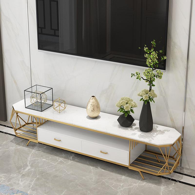 简约现代大理石电视柜钢化玻璃地柜小户型客厅组合矮柜储藏柜整装