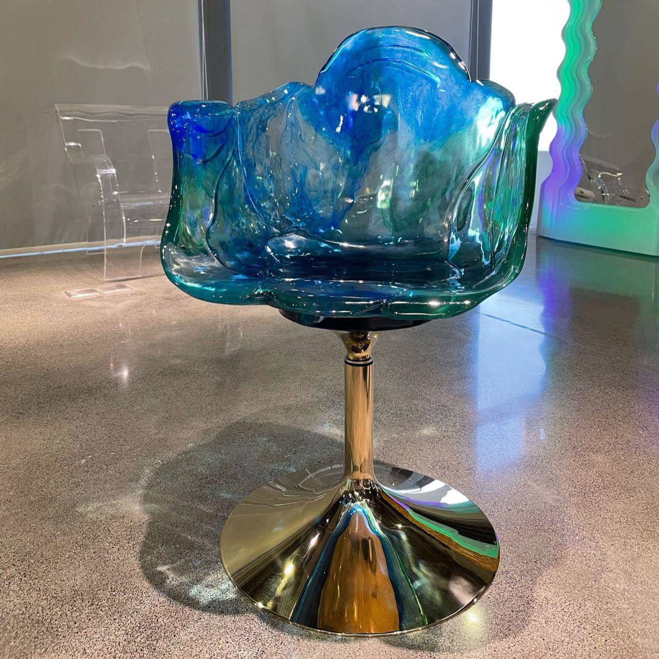 花瓣椅餐椅吧椅餐桌椅靠背透明树脂亚克力意大利家具凳子椅子餐厅