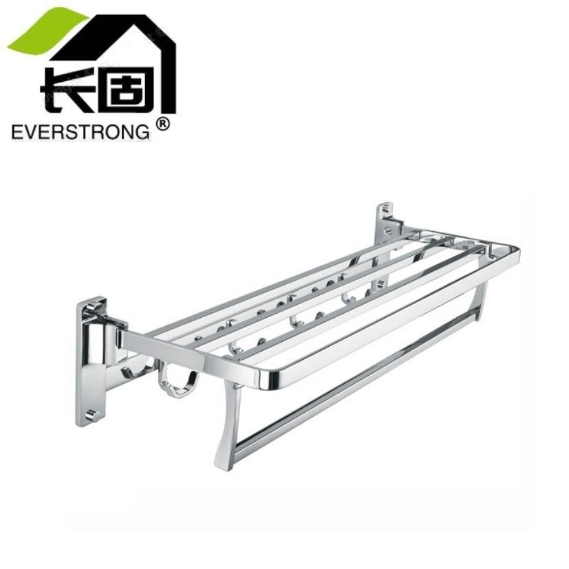 锌合金光铬活动浴巾架电镀折叠双层毛巾架浴室挂件长固V1093B