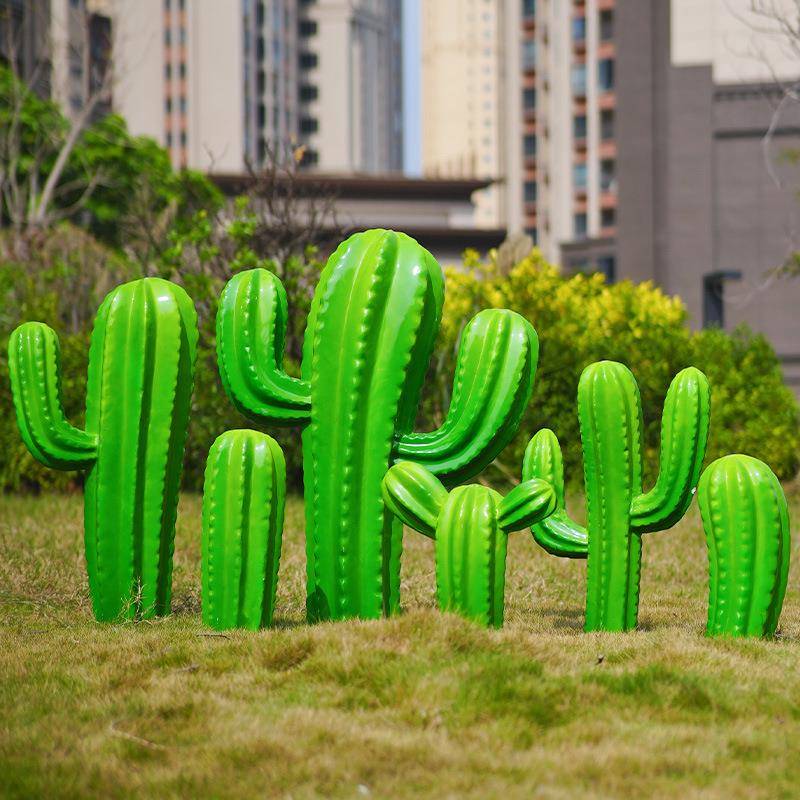 户外仿真仙人掌摆件玻璃钢雕塑园林景观庭院草坪装饰店铺植物模型