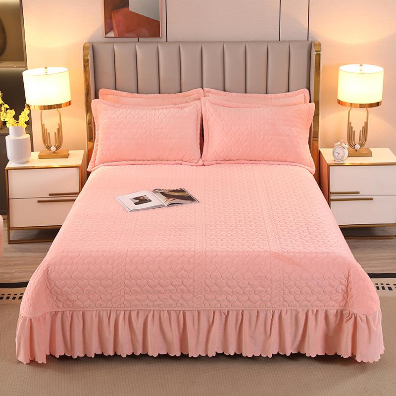 外贸宝宝绒婴儿绒床盖单件冬季单双人加厚保暖夹棉榻榻米床单