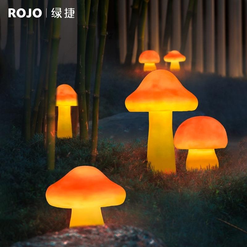 led发光仿真蘑菇灯太阳能户外玻璃钢雕塑庭院别墅园林装饰景观灯
