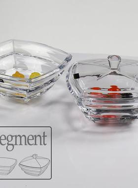 捷克BOHEMIA无铅水晶玻璃竹节segment系列简约现代装饰花瓶果斗