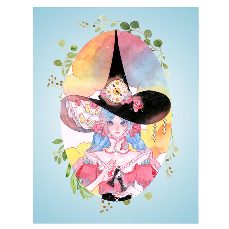 宝虹300g棉浆水彩纸线稿本动漫颜料填色临摹新手上色涂色古风填画