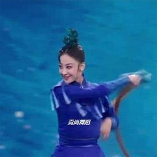 古典舞满庭芳华国色香群青女子艺考独舞蓝感舞台演出舞蹈服装定制