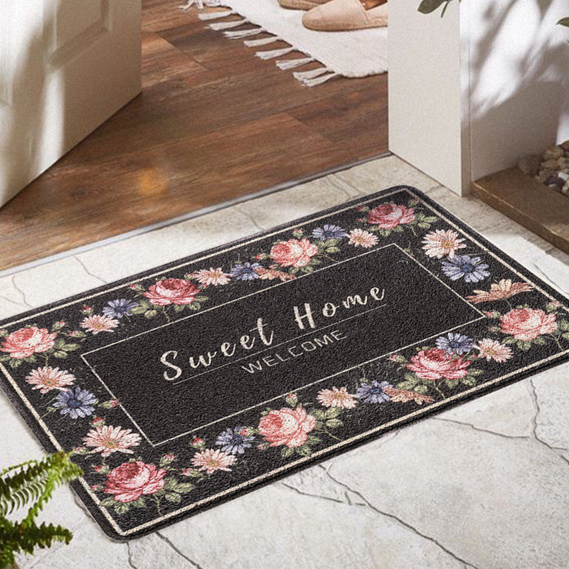 美式家用进门地垫网红半圆地毯丝圈玄关入户门垫户外脚踩垫可定制