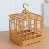 新款 绣眼鸟笼柳莺黄雀塑料鸟笼红子贝子黄雀洗澡笼小鸟塑钢笼配件
