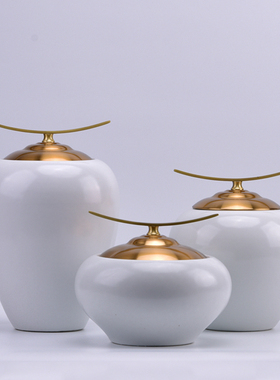 新中式陶瓷罐桌面摆设软装饰品样板房客厅玄关书柜隔断柜工艺摆件