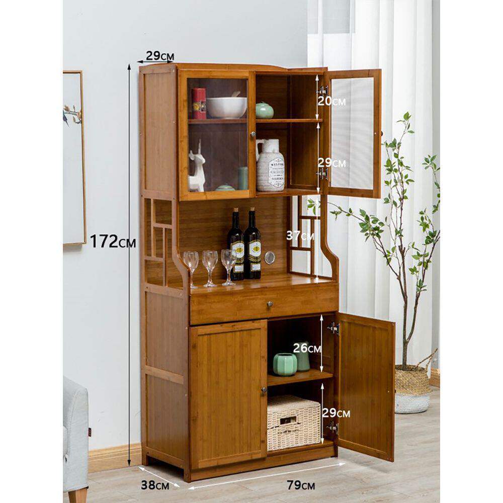 楠竹餐边柜家用厨房橱柜小碗柜储物柜老式菜橱柜酒柜客厅柜子