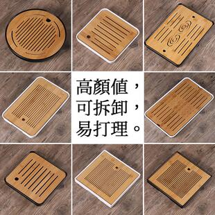 【爆火】简约干泡茶盘密胺竹制小桌功夫茶具酒店旅行茶台托盘