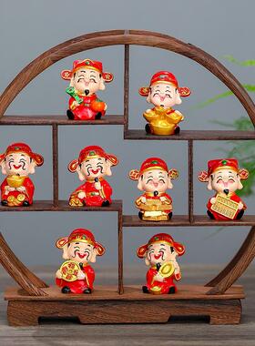 中式五路财神摆件财神爷古风办公室店铺家居客厅装饰乔迁开业摆件