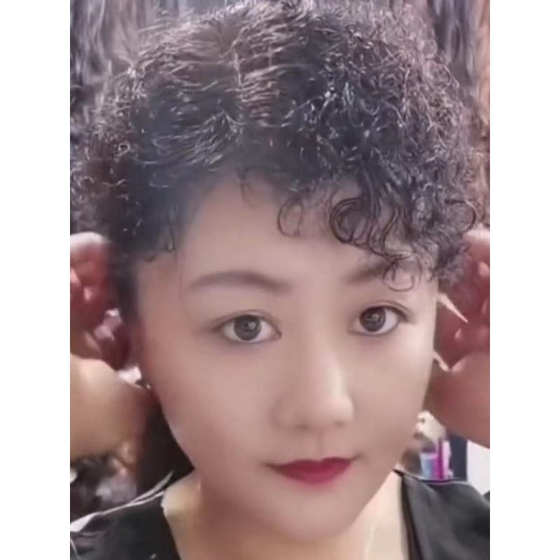 假头发女款假发真头发假发中年妈妈蓬松薄款女士新款帽子冬天卷发
