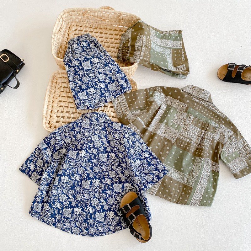 儿童中性风腰果花棉布套装 凉爽夏季套装 复古花纹,童装/婴儿装/亲子装,亲子装/亲子时装,淘宝优惠券,粉丝福利购,淘宝优惠卷