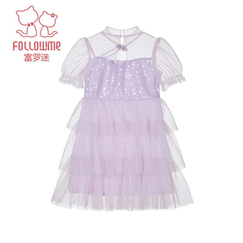 富罗迷儿童新中式旗袍裙夏季新款高级感时尚洋气国风小女孩连衣裙