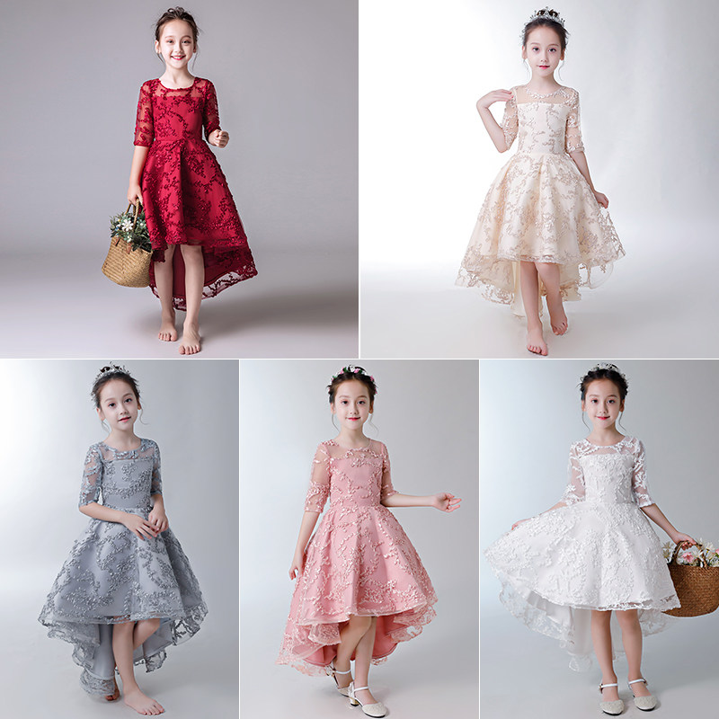 粉色公主裙女童蓬蓬纱长袖儿童小主持人钢琴演出服花童礼服女秋季,童装/婴儿装/亲子装,儿童礼服,淘宝优惠券,粉丝福利购,淘宝优惠卷