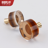 铜匠师纯铜衣柜把手手柄柜子极简金色高档水晶轻奢单孔橱柜门拉手