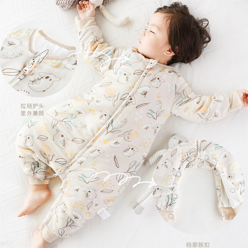 猴妈婴儿睡袋秋冬款宝宝纱布分腿睡袋薄夹棉保暖儿童春秋季防踢被,婴童用品,睡袋/防踢被,淘宝优惠券,粉丝福利购,淘宝优惠卷