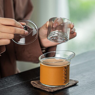 飞行便携户外高端玻璃旅行茶具一壶三杯随身茶具旅行装露营带茶滤
