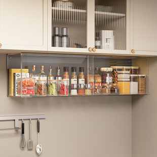 亚克力吊柜墙壁柜厨房壁橱调料收纳柜现代简约壁挂调味架储物柜