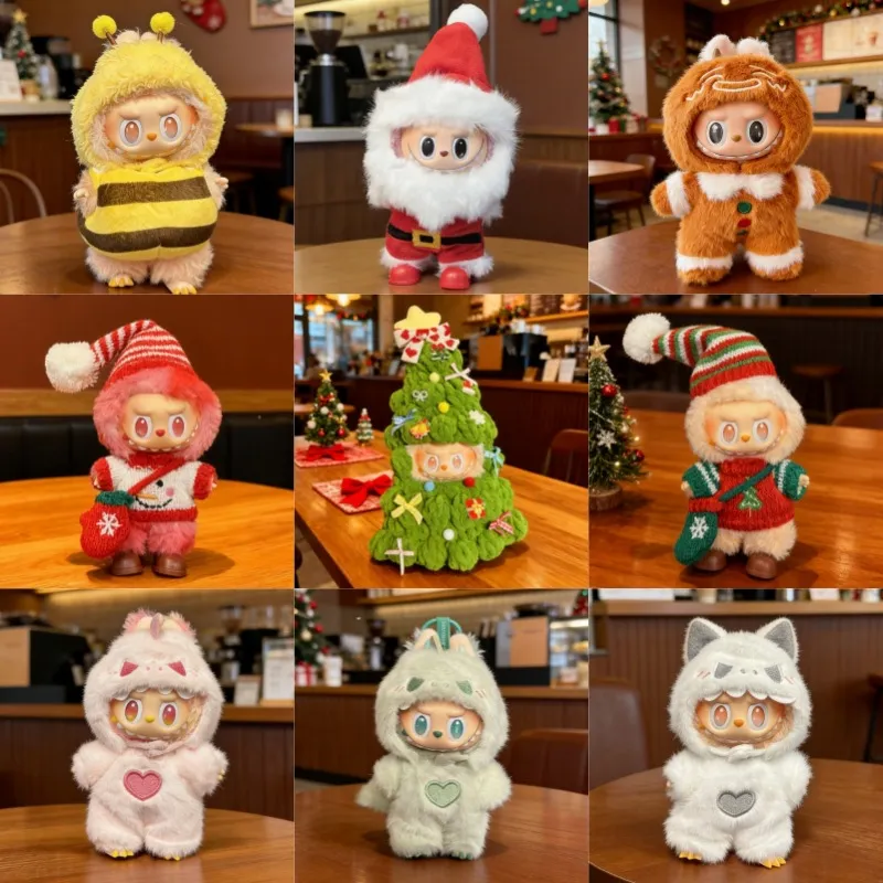仅衣服适用于labubu娃衣一二三代拉布布衣服圣诞节圣诞树圣诞老人