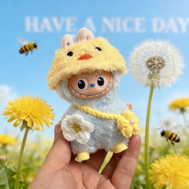 4代迷你Labubu挂件衣服雏菊鸭鸭衣套装心底密码拉布布娃衣可爱