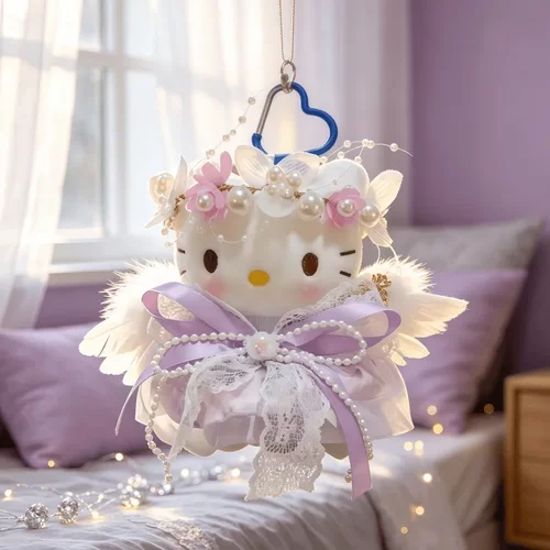 正版hellokitty挂件紫霞仙子kt礼物公仔书包钥匙扣包包挂饰车挂摆