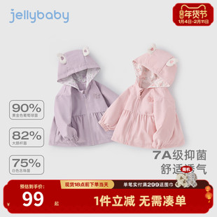 [7A抗菌]女童外套小童春季可爱连帽开衫宝宝甜美春装儿童春秋衣服
