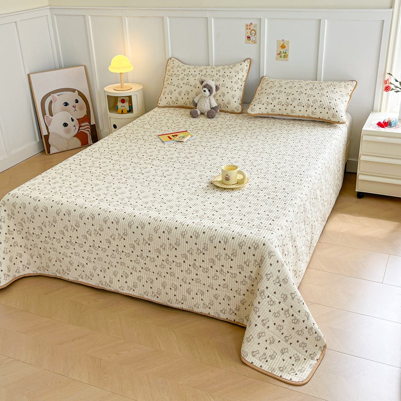 秋冬季床盖2024新款四季通用双面可用全棉加厚防滑纯棉床单三件套