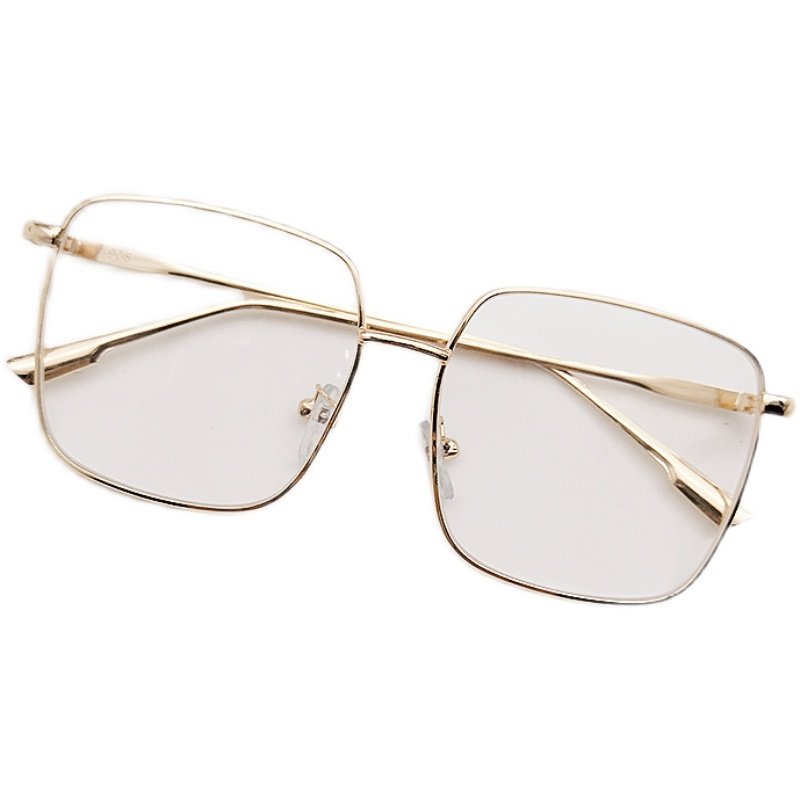 女孩金属框休闲平光镜儿童方框带链条眼镜小孩舞台走秀眼镜潮