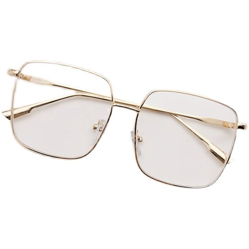 女孩金属框休闲平光镜儿童方框带链条眼镜小孩舞台走秀眼镜潮