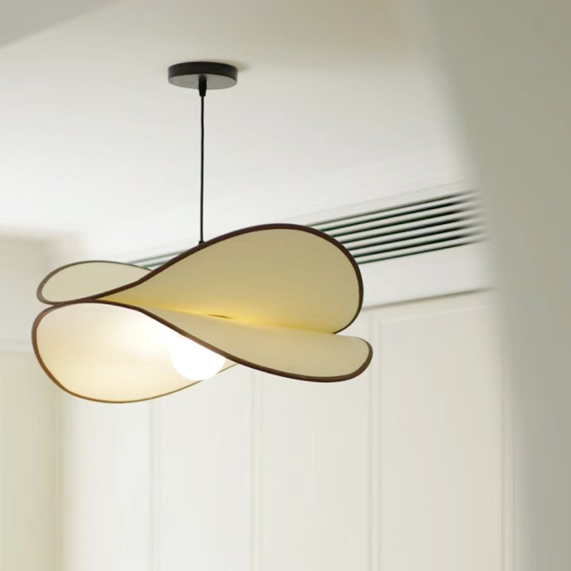 中古轻法奶油风南洋薯片吊灯复古卧室客厅餐厅书房布艺侘寂风艺术