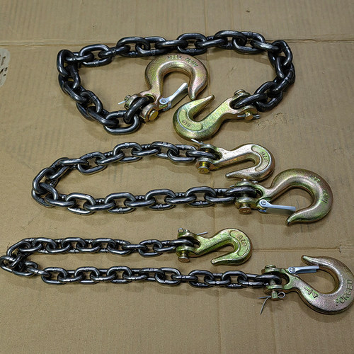 叉车专用多功能起重链条羊角抓钩双勾链条带铁链的钩子双链吊钩链
