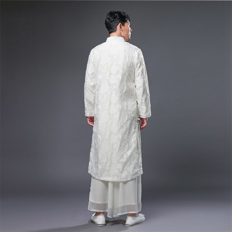 中衬衫新款复古长衫男民国风仙气长袍男立领旗袍禅茶服演出服男夏