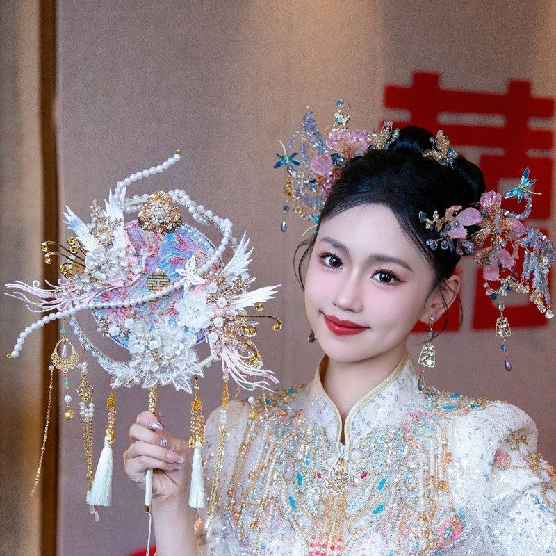 团扇新娘结婚diy材料包秀禾扇子却扇高级感喜扇双面中式婚扇婚礼,家居饰品,工艺扇/团扇/喜扇/折扇,淘宝优惠券,粉丝福利购,淘宝优惠卷