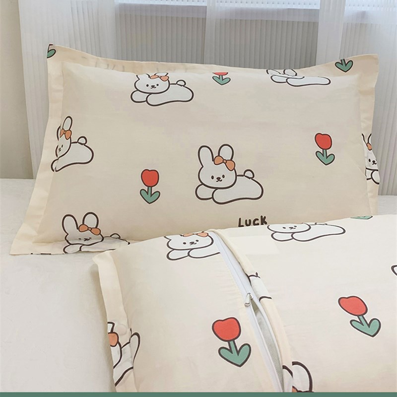 纯棉学生宿舍单人枕头套装全棉枕套护颈椎助睡眠枕芯单只牀上用品