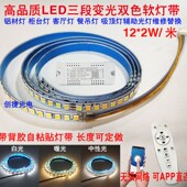 LED三色变光软灯带灯条客厅线性吊顶型背景灯智能无极调光APP遥控