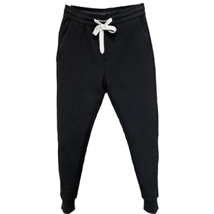 男百搭松紧腰纯棉小脚休闲裤 纯黑色微锥弹力束脚卫裤 新款 2021秋季